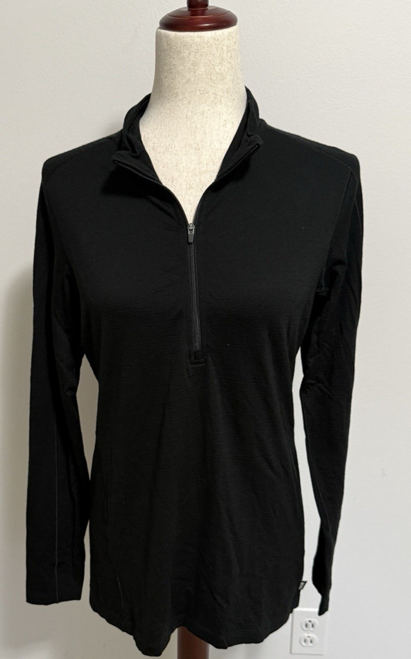 REI Co-op Merino Wool Midweight 1/2 Zip Top Women's color Black Medium Hiking